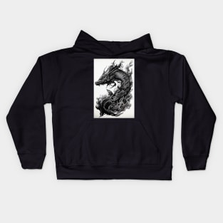 Japanese Ornate Dragon Kids Hoodie